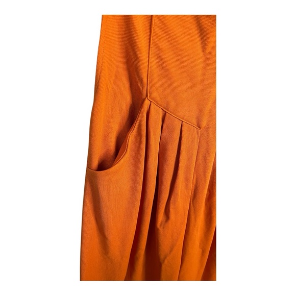 Halara Adjustable Strap Button Front Waffle Casual Overalls in Apricot Orange XS - Picture 9 of 11
